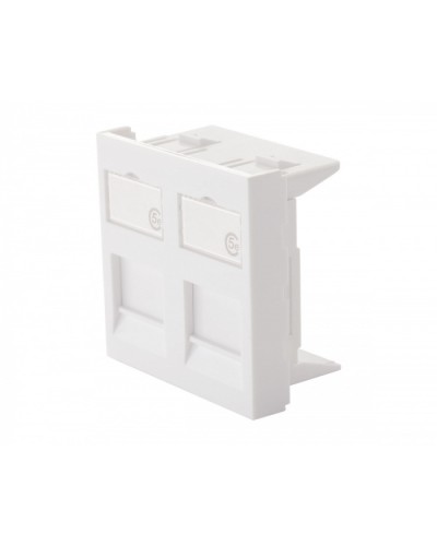 Адаптер 45 × 45 мм для 2 модулей Keystone, белый Eurolan (16H-45-03WT) в Энгельсе Модули Keystone Pintop.ru
