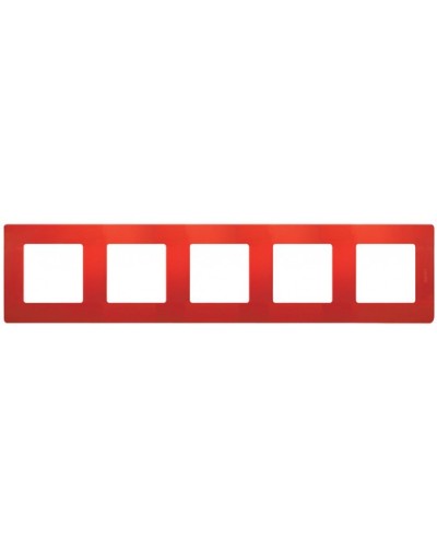 Рамка 5 постов Etika красный Legrand 672535 в Энгельсе Аксессуары для кабель-канала Pintop.ru